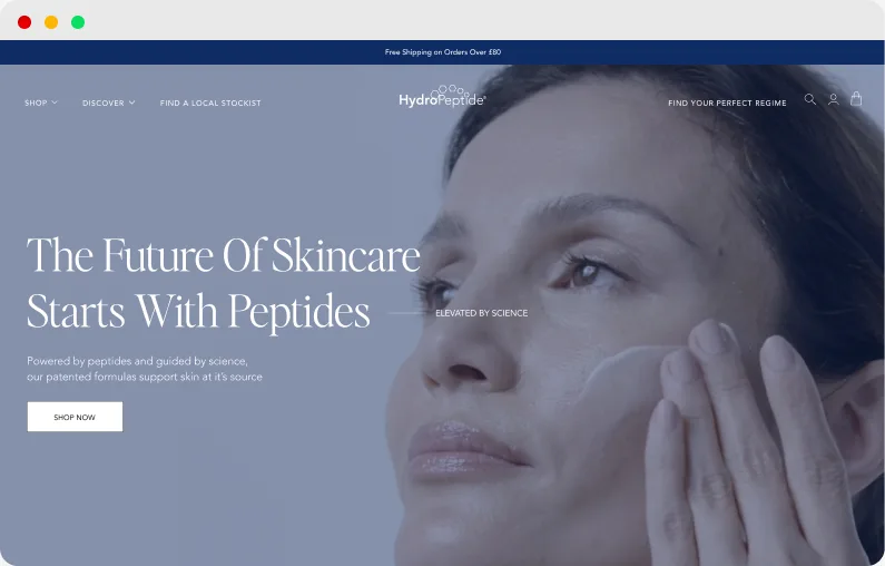 The HydroPeptide website