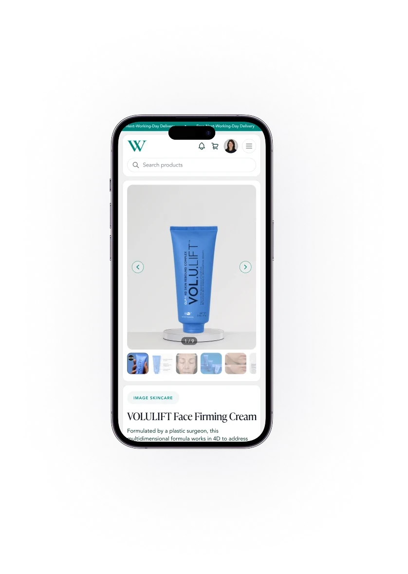 Wigmore dashboard on mobile