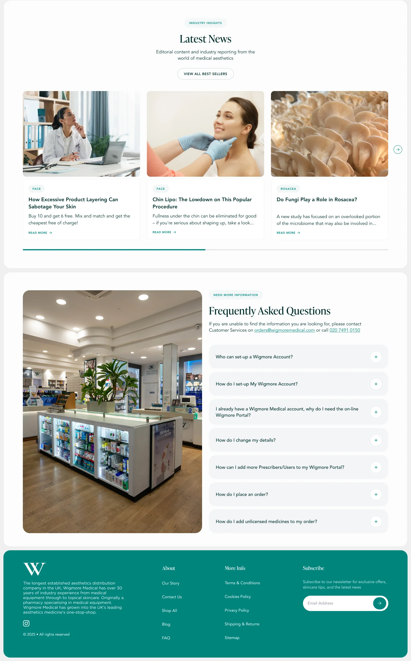 The new Wigmore homepage, bottom