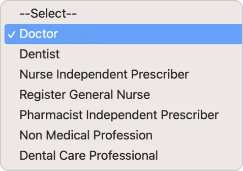 The old profession dropdown