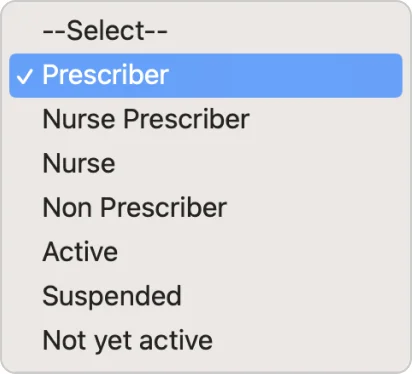 The old user role dropdown